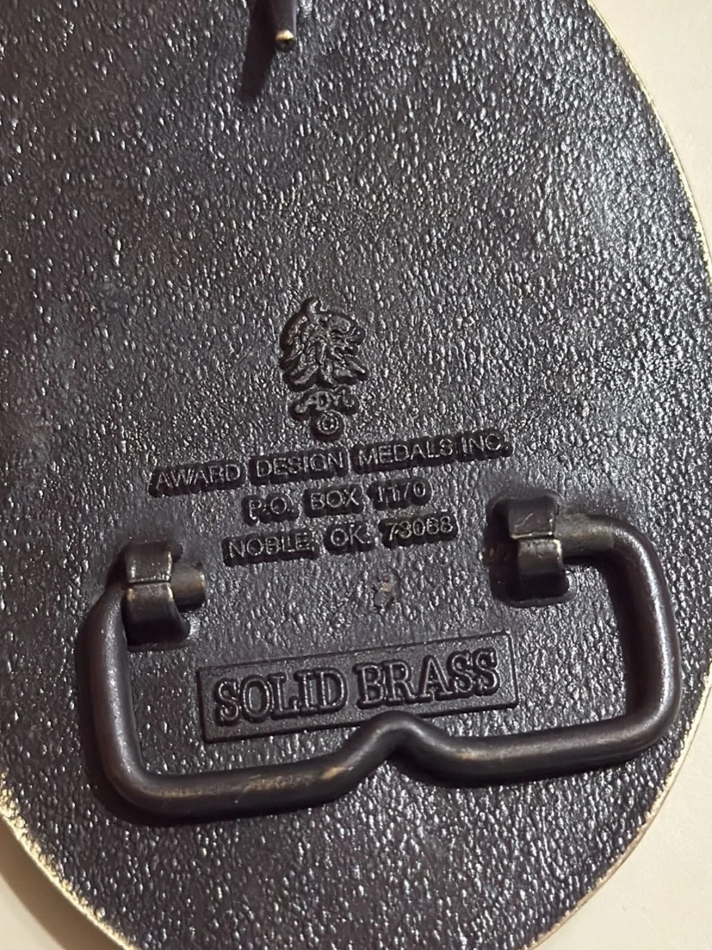 Confederate States of America Oval Metal Belt Buckle - Antique Solid Brass